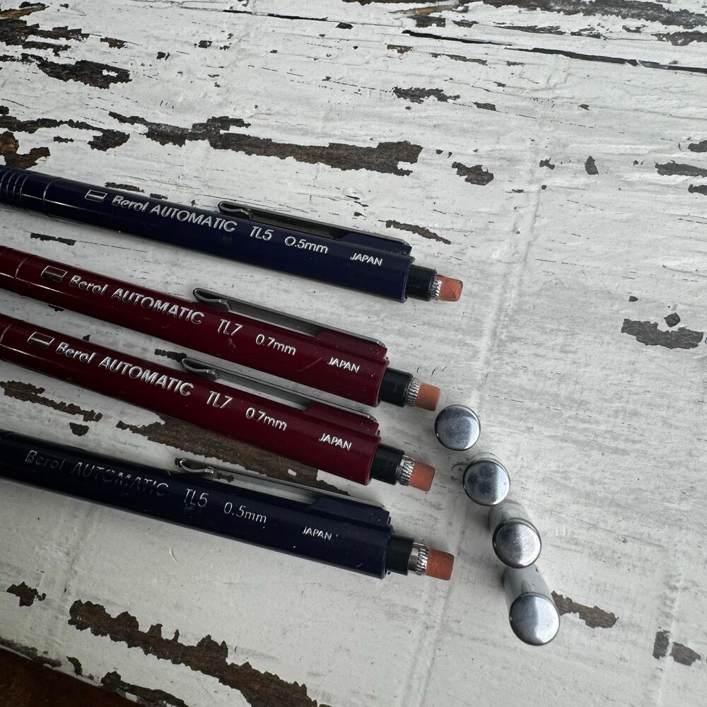 Vintage Berol Automatic TL5 TL7 Drafting Mechanical Pencils 0.7 0.5mm Lot of 4 - Picture 2 of 7